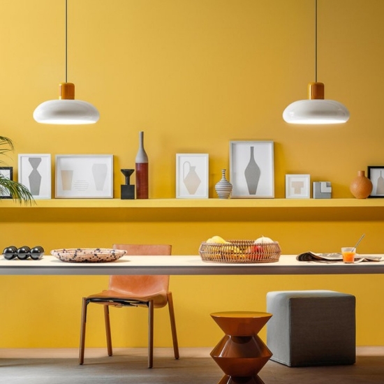 Stilnovo trepiu lampada a sospensione moderna bianco giallo led 27w 3000k