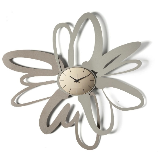 Orologio moderno per parete moderno beige e sabbia quadrante vetro ottone