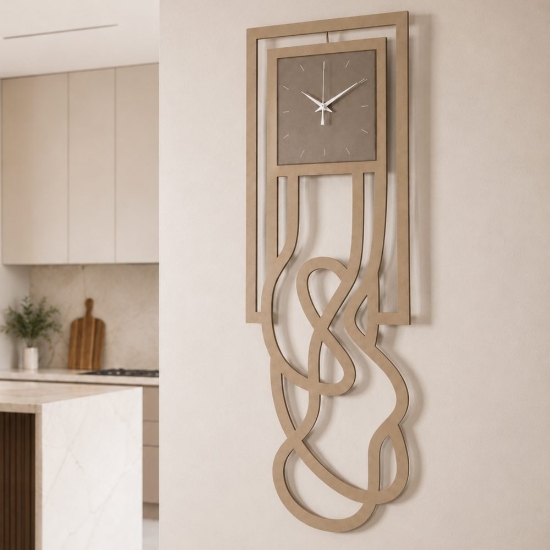 Orologio moderno verticale da parete moderno beige