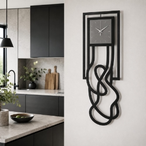 Orologio moderno per parete nero da cucina