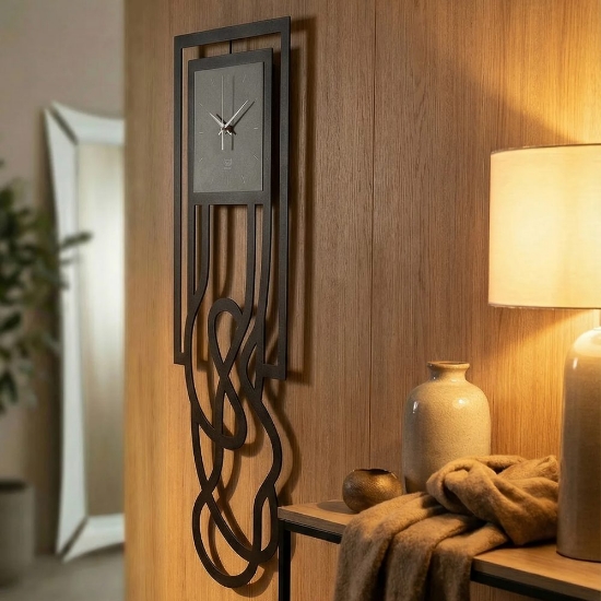 Orologio moderno per parete nero da cucina