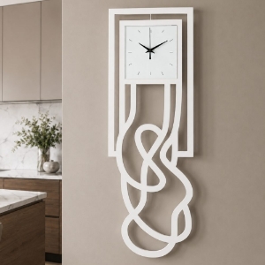 Orologio moderno per cucina design verticale bianco marmo