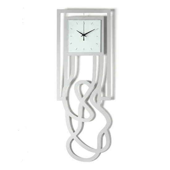 Orologio moderno per cucina design verticale bianco marmo