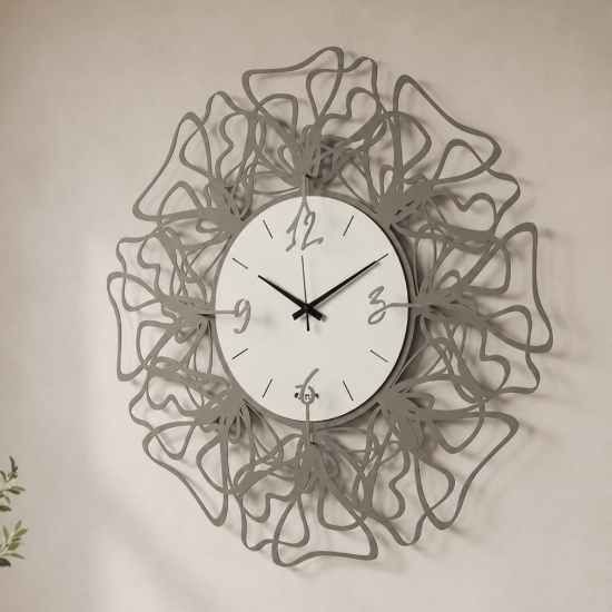 Orologio da cucina moderno design linee fango e avorio