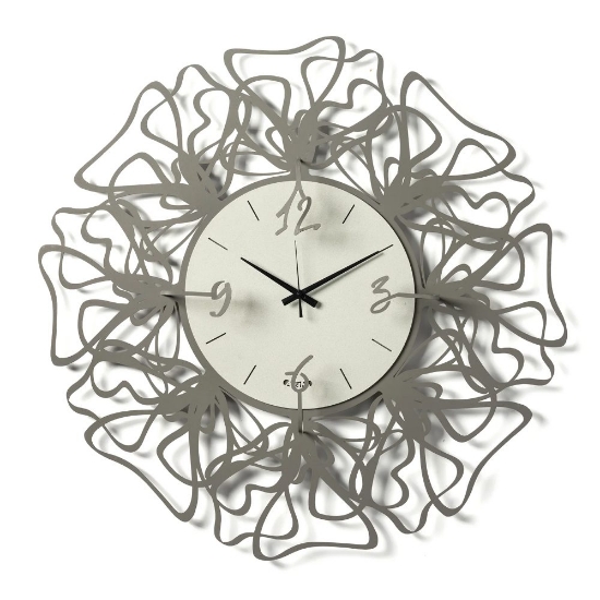 Orologio da cucina moderno design linee fango e avorio