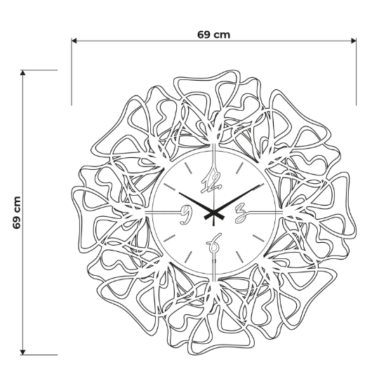 Orologio da cucina moderno design linee fango e avorio