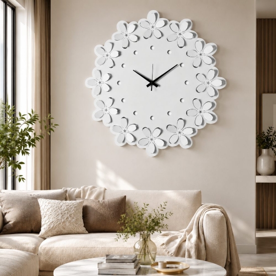 Orolgio floreale moderno rotondo per cucina 59cm