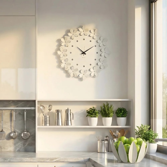 Orolgio floreale moderno rotondo per cucina 59cm