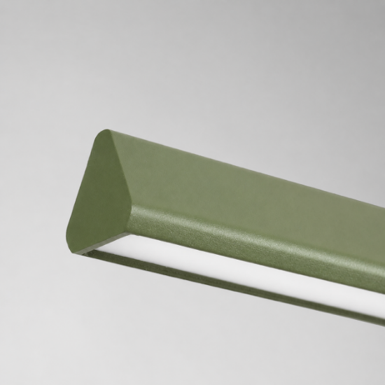 Lampadario a sospensione moderno lineare per cucina verde salvia led 40w cct 3000k 6000k dimmerabile con telecomando
