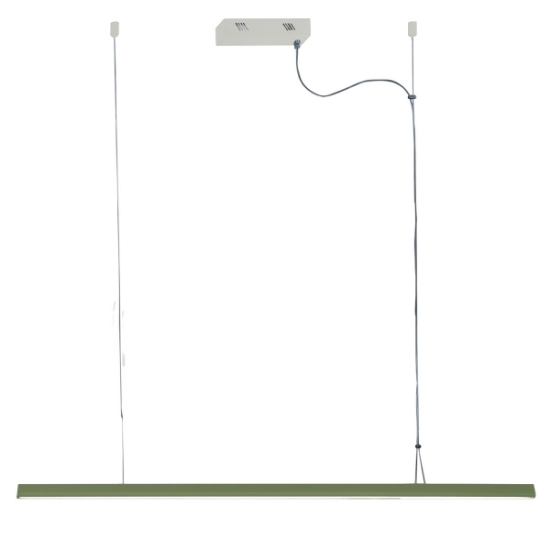 Lampadario a sospensione moderno lineare per cucina verde salvia led 40w cct 3000k 6000k dimmerabile con telecomando