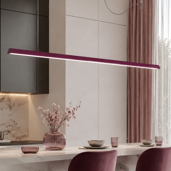Lampadario magenta per isola cucina led 40w cct 3000k 6000k dimmerabile con telecomando