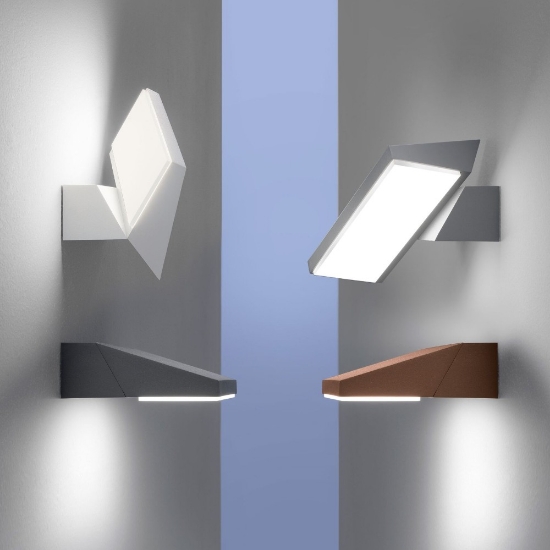 Applique da esterno moderna grigio perla led 13w 3000k ip65 orientabile