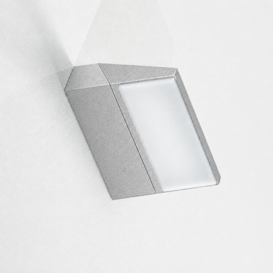 Applique da esterno moderna grigio perla led 13w 3000k ip65 orientabile
