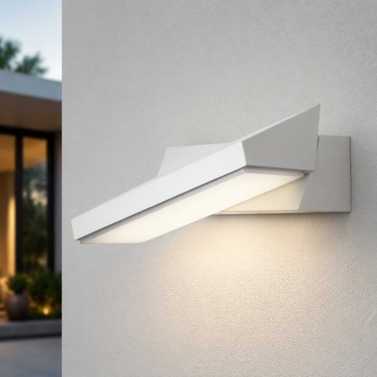 Applique da esterno orientabile moderna bianca led 13w 3000k ip65