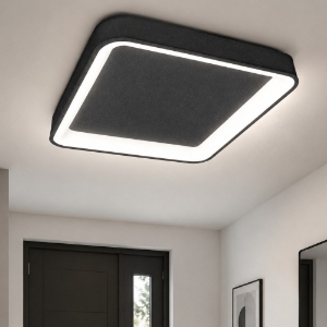 Plafoniera moderna quadrata 35cm antracite led 40w cct 3000k 4000k per ingresso