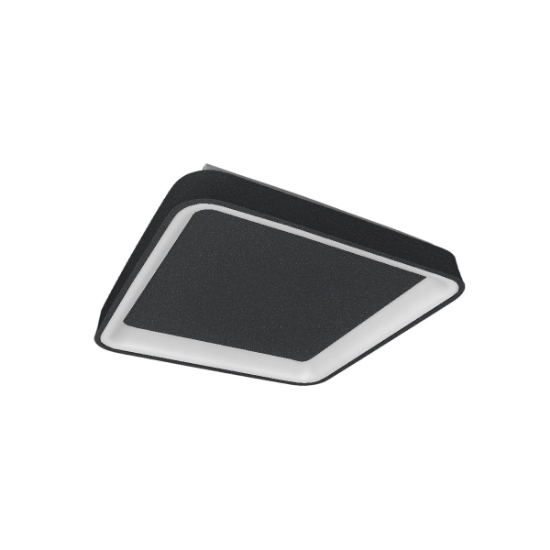 Plafoniera moderna quadrata 35cm antracite led 40w cct 3000k 4000k per ingresso