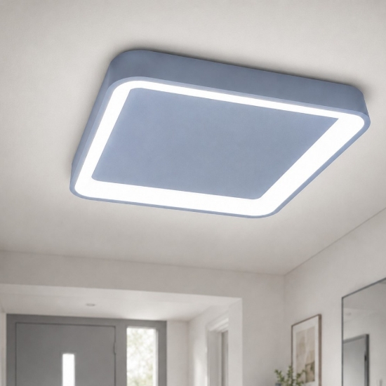 Plafoniera 35cm per cameretta moderna quadrata carta da zucchero led 40w cct 3000k 4000k