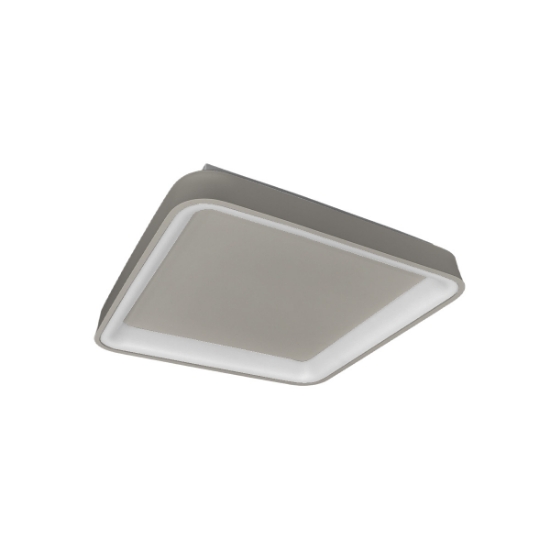Plafoniera moderna 35cm quadrata tortora per ingresso led 40w cct 3000k 4000k