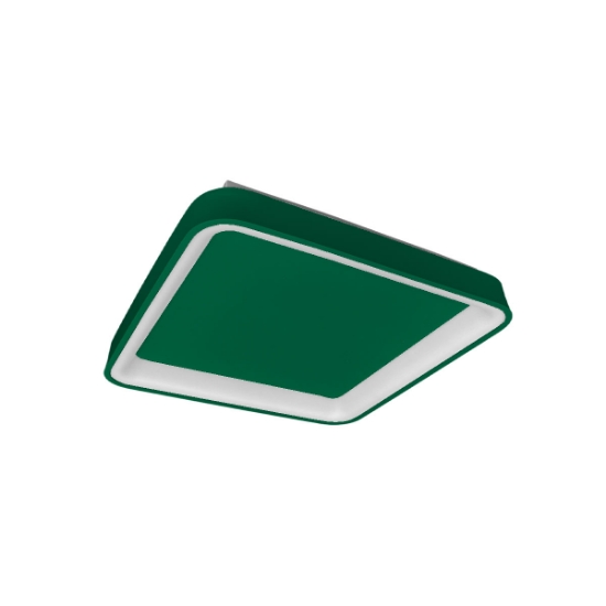 Plafoniera moderna 35cm quadrata per ingresso verde bosco led 40w cct 3000k 4000k