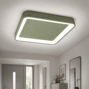 Plafoniera 35cm moderna quadrata verde salvia led 40w cct 3000k 4000k per ingresso