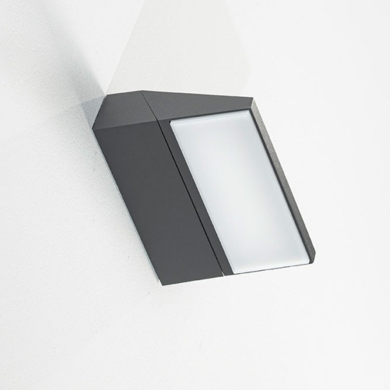 Applique da esterno moderna antracite orientabile led 13w 3000k con ip65