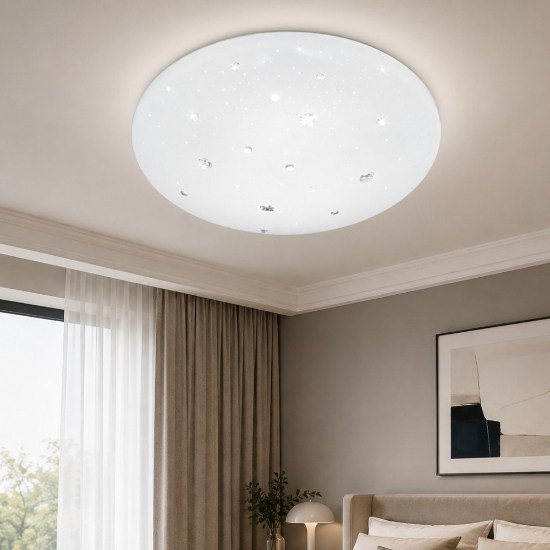 Plafoniera bianca tonda led 12w 4000k per camera da letto