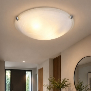 Plafoniera per ingresso vetro bianco nichel opaco 40cm