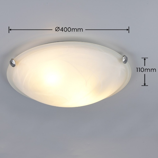 Plafoniera per ingresso vetro bianco nichel opaco 40cm