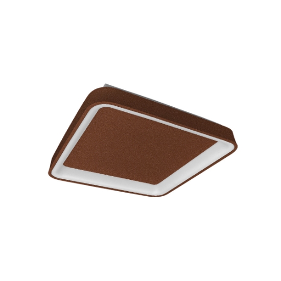 Plafoniera 35cm moderna quadrata per ingresso rame opaco led 40w cct 3000k 4000k