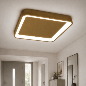 Plafoniera 35cm moderna quadrata oro opaco led 40w cct 3000k 4000k per ingresso