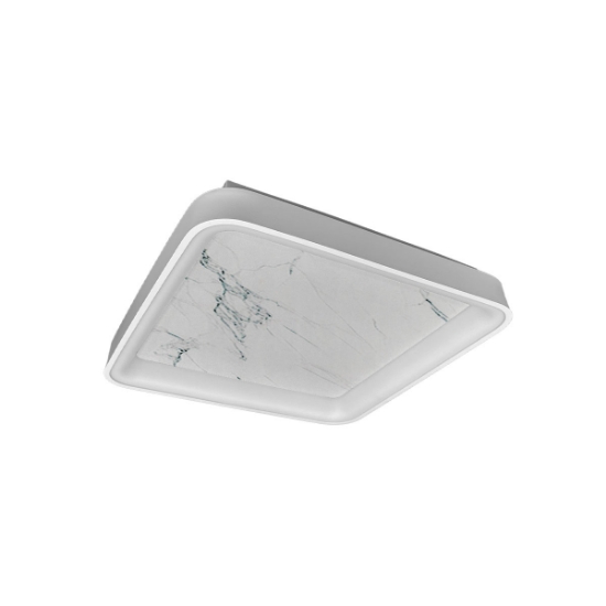 Plafoniera 35cm moderna quadrata effetto marmo bianco led 40w cct 3000k 4000k