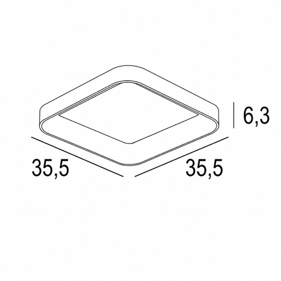 Plafoniera 35cm moderna quadrata nero led 40w cct 3000k 4000k per ingresso