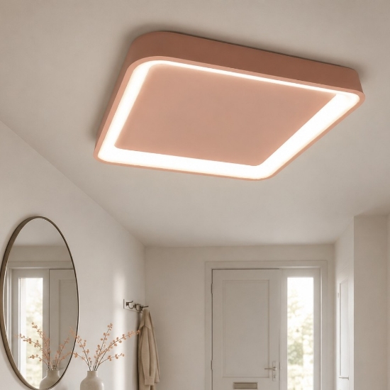 Plafoniera 35cm moderna quadrata pesca per ingresso led 40w cct 3000k 4000k