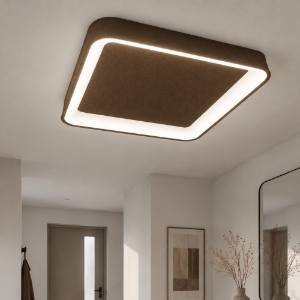 Plafoniera 35cm moderna quadrata ruggine per ingresso led 40w cct 3000k 4000k