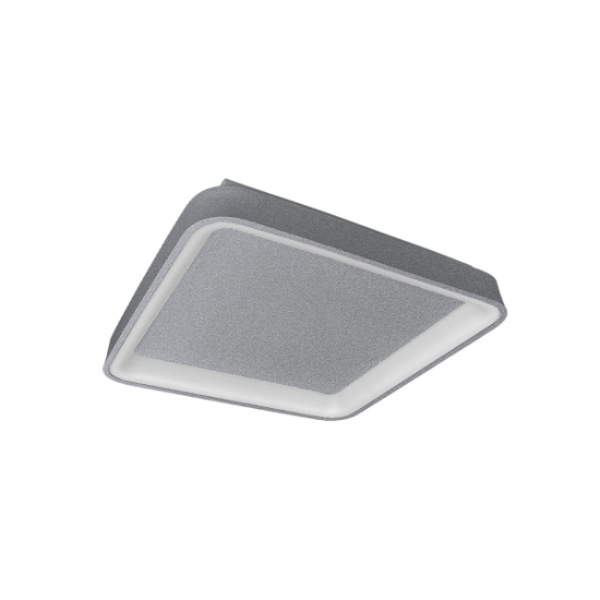 Plafoniera 35cm moderna quadrata grigio perla led 40w cct 3000k 4000k per ingresso