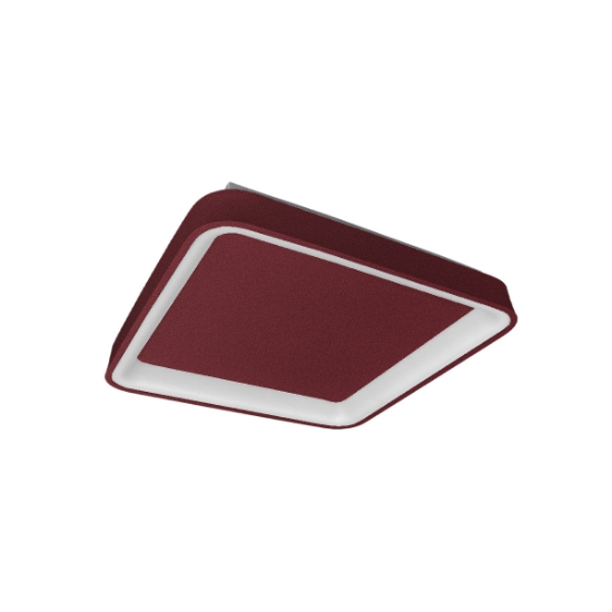 Plafoniera 50cm moderna quadrata bordeaux per cucina led 50w cct 3000k 4000k
