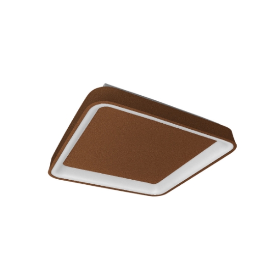 Plafoniera 50cm moderna per cucina quadrata rame opaco led 50w cct 3000k 4000k