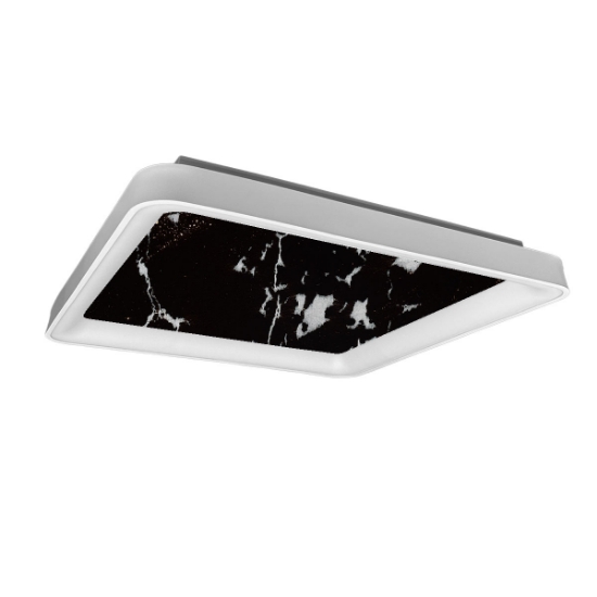 Plafoniera 50cm per cucina effetto marmo nero led 50w cct 3000k 4000k