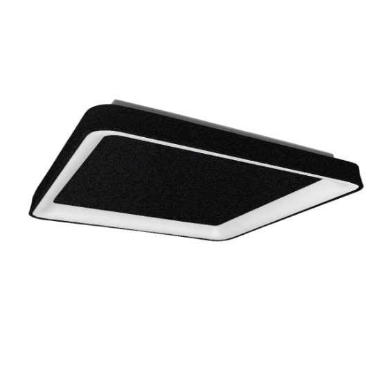 Plafoniera 50cm moderna quadrata per cucina nera led 50w cct 3000k 4000k