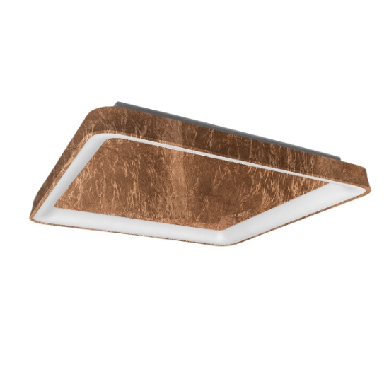 Plafoniera 50cm per cucina moderna quadrata rame led 50w cct 3000k 4000k