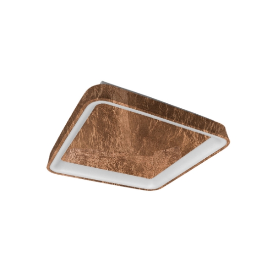Plafoniera 50cm per cucina moderna quadrata rame led 50w cct 3000k 4000k