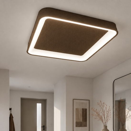Plafoniera 50cm moderna quadrata per cucina ruggine led 50w cct 3000k 4000k