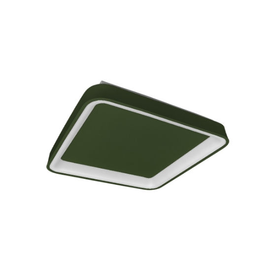 Plafoniera 50cm per cucina moderna quadrata verde oliva led 50w cct 3000k 4000k