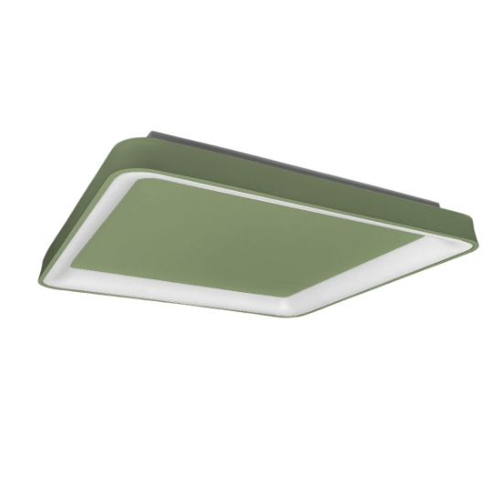 Plafoniera 50cm moderna quadrata per cucina verde salvia led 50w cct 3000k 4000k