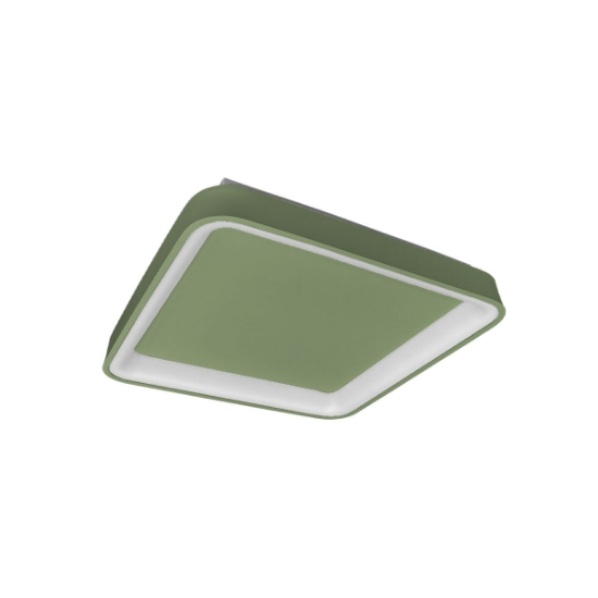 Plafoniera 50cm moderna quadrata per cucina verde salvia led 50w cct 3000k 4000k