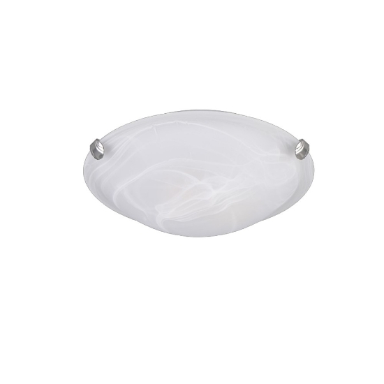 Plafoniera per corridoio nichel opaco vetro bianco decorato 30cm