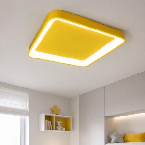 Plafoniera 50cm per cameretta quadrata giallo led 50w cct 3000k 4000k