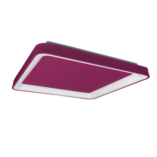 Plafoniera 50cm per cameretta quadrata magenta led 50w cct 3000k 4000k