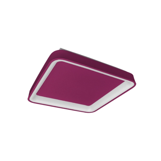 Plafoniera 50cm per cameretta quadrata magenta led 50w cct 3000k 4000k