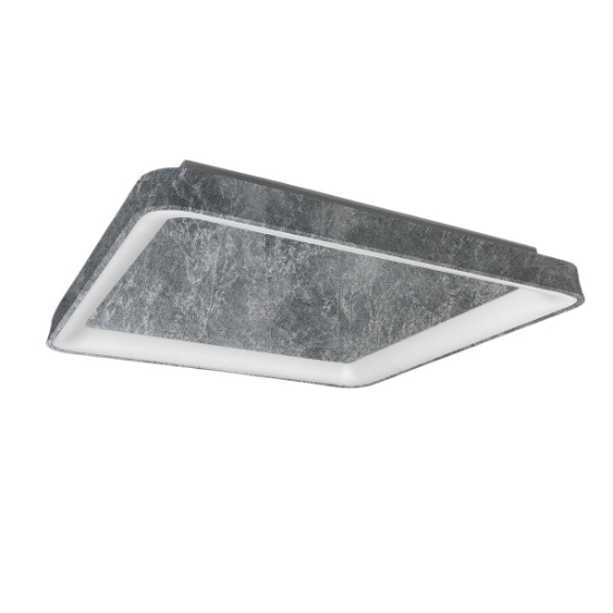 Plafoniera 50cm moderna quadrata foglia argento per cucina led 50w cct 3000k 4000k